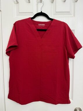 Mandala Red 1-Pocket Scrub Top